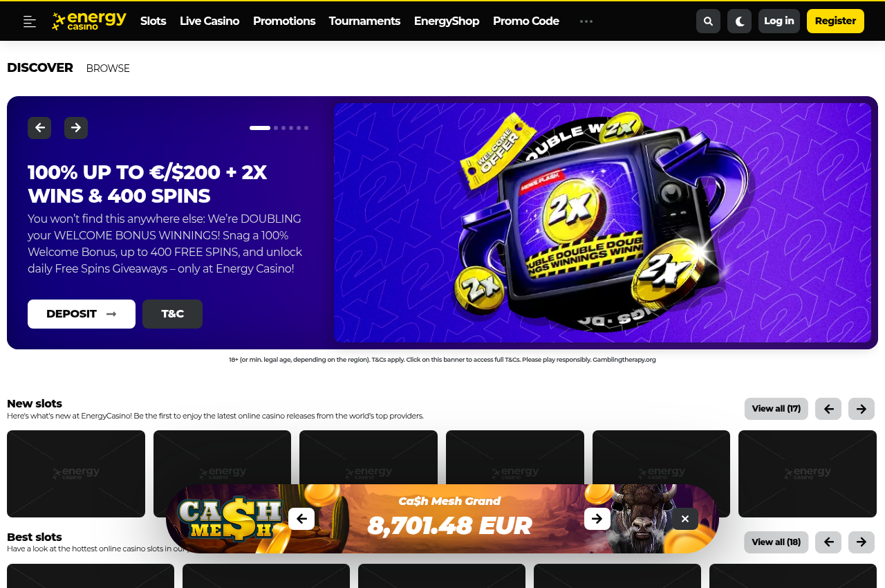 ຮູບຈັບພາບແຫຼ່ງຂໍ້ມູນຂອງ EnergyCasino